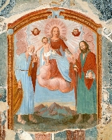 Affresco sulla parete dell'altare - Cappella di S. Pietro di Macra