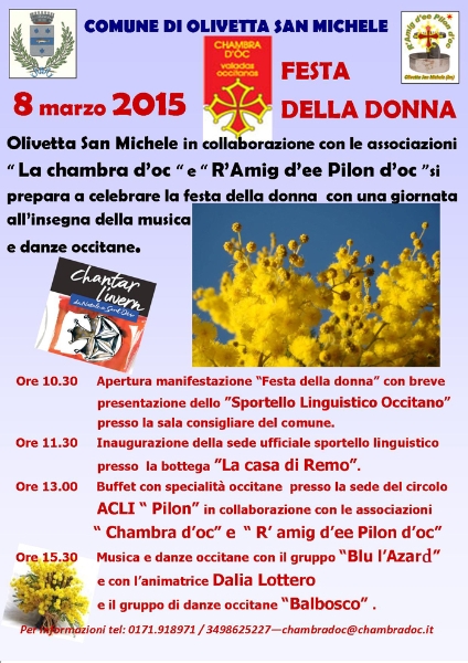 8 Marzo Festa della donna ad Olivetta San Michele